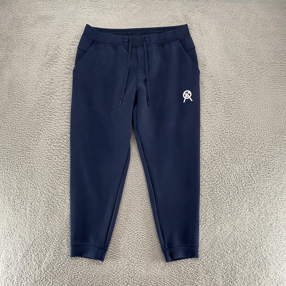 Lululemon Joggers Mens 2XL Blue Knit Sweatpants Zip Pocket Athletic Gym‎ Lounge